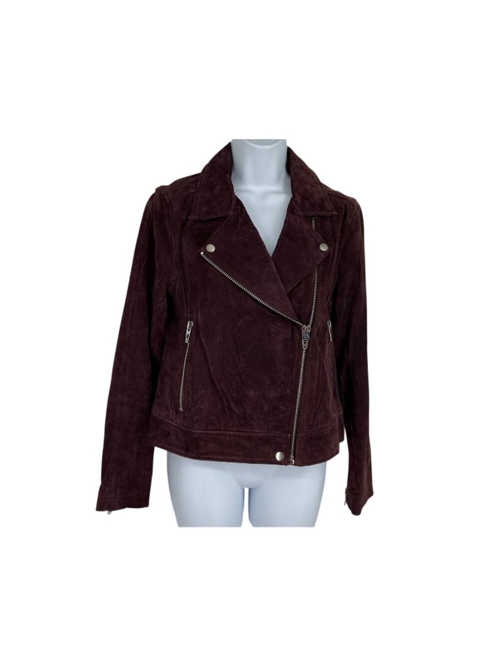 Blank NYC Burgundy Suede Moto Jacket
